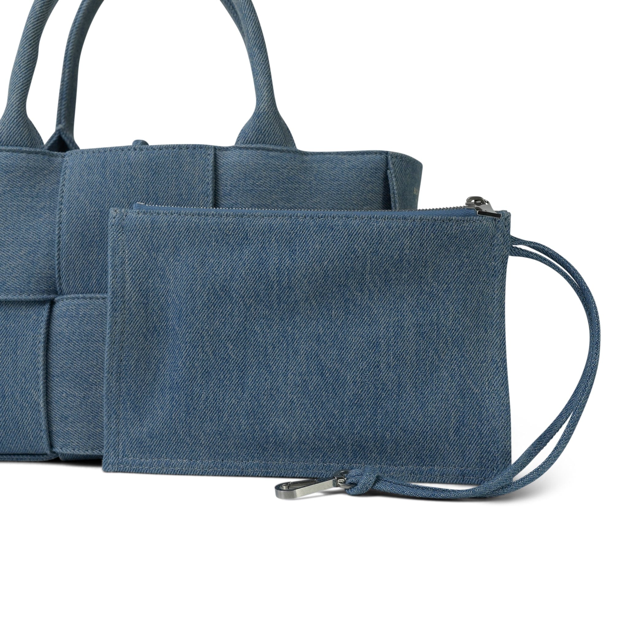 Bottega Veneta Blue Denim Intrecciato Mini Arco Tote – REDELUXE