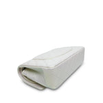 Product image 12 of 16: 20B White Iridescent Calfskin Quilted Classic Flap Medium Light Gold Hardware