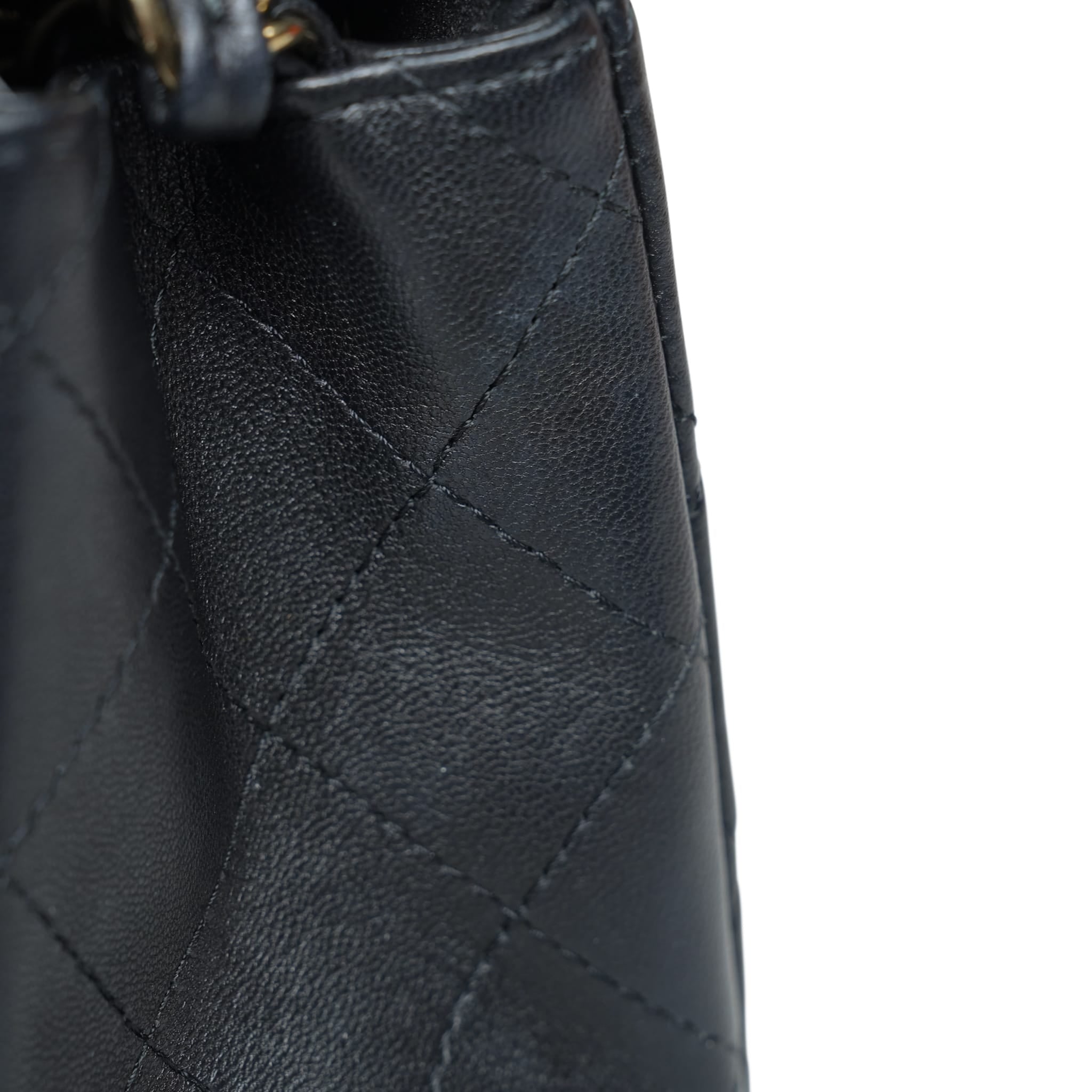 Product image 10 of 21: Black Lambskin Quilted Square Flap Mini Light Gold Hardware