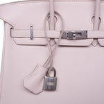 Product image 5 of 25: Birkin 25 Rose Dragee Swift Palladium Plated K Square Stamp