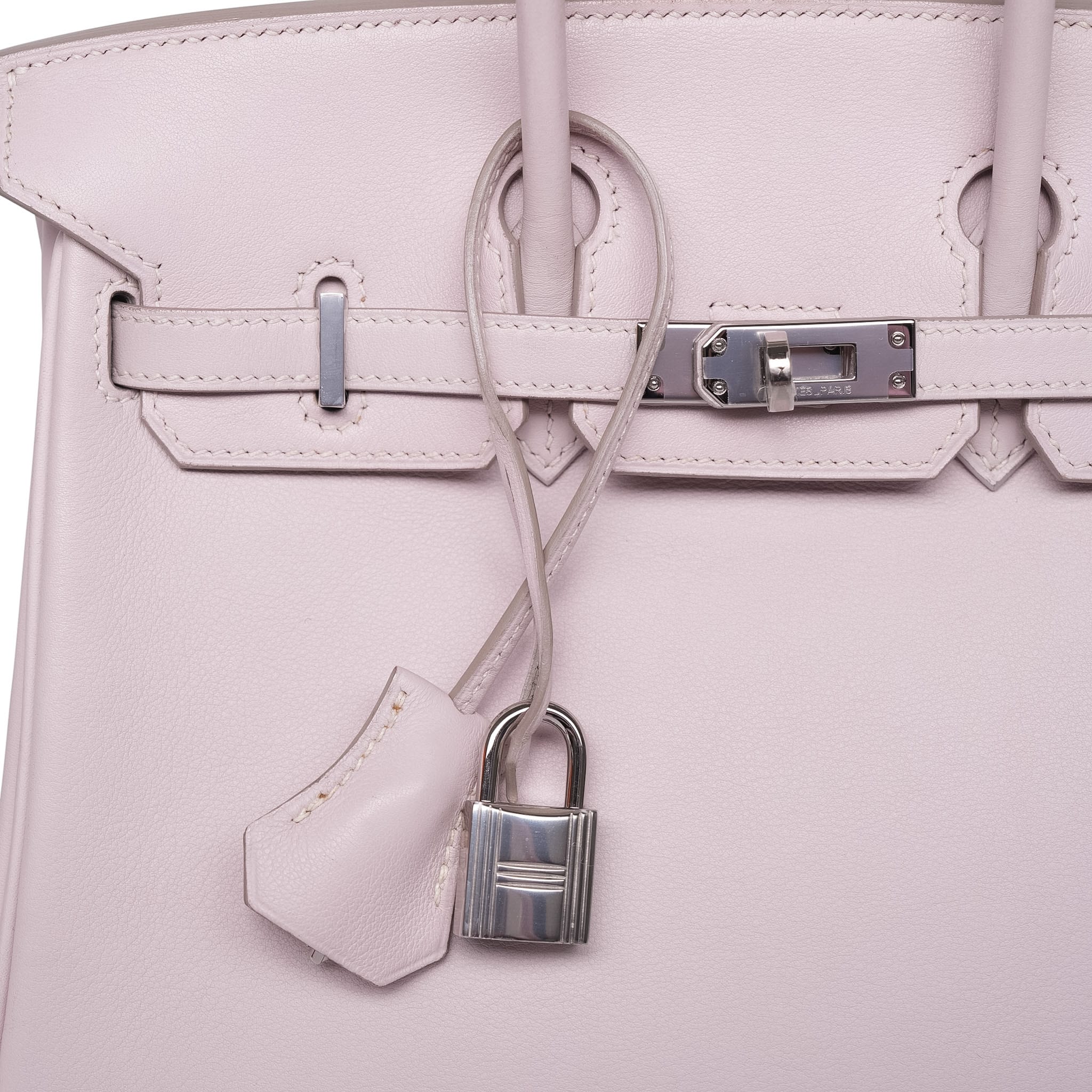 Product image 5 of 25: Birkin 25 Rose Dragee Swift Palladium Plated K Square Stamp