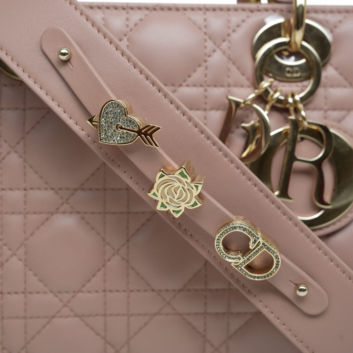 Dior Fard Cannage Lambskin My ABC Lady Dior Bag Small