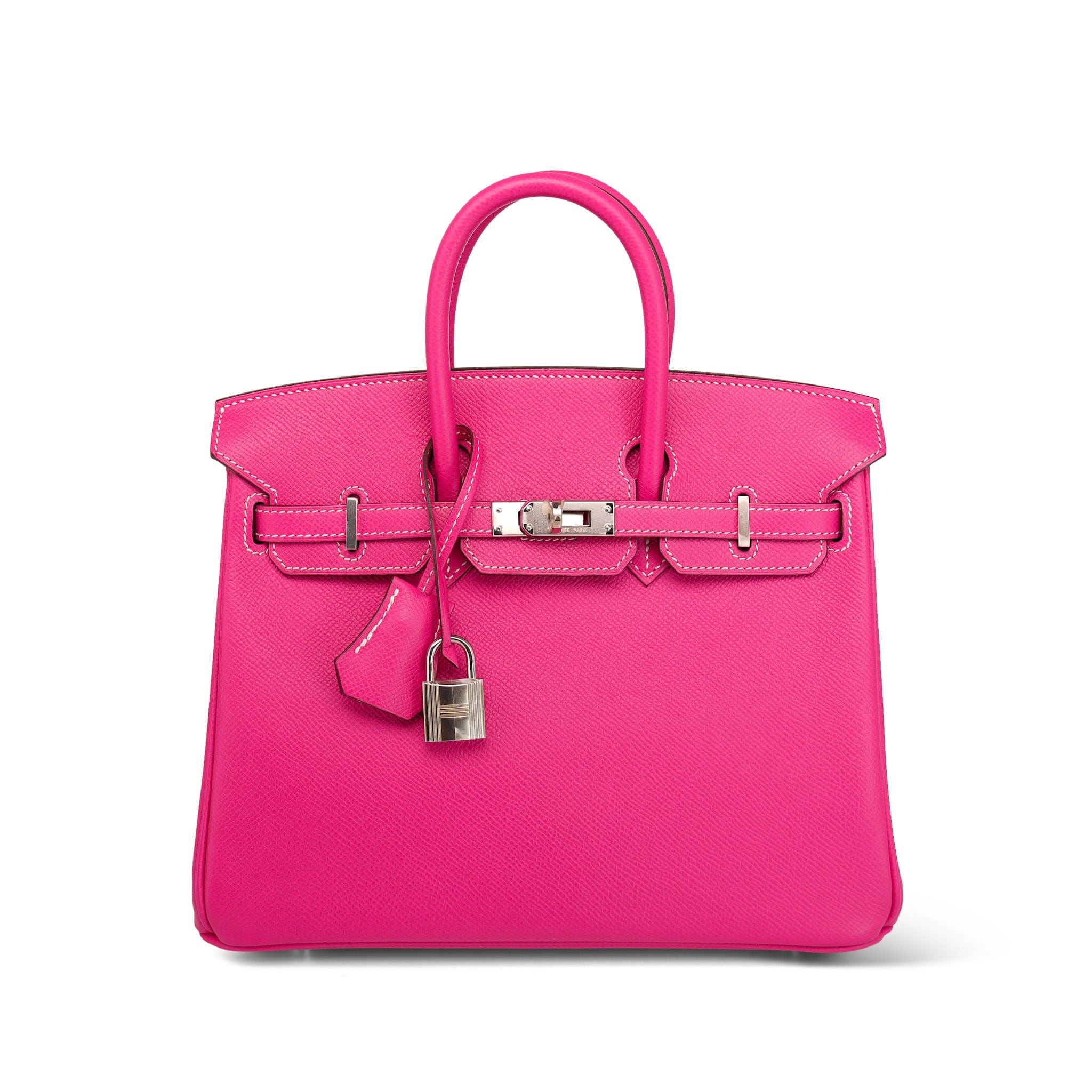 Birkin 25 Rose Tyrien Epsom Palladium Plated Q Square Stamp – REDELUXE