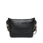 Product image 5 of 16: Black Crocodile Embossed Calfskin Gabrielle Hobo Bag Small Mixed Hardware
