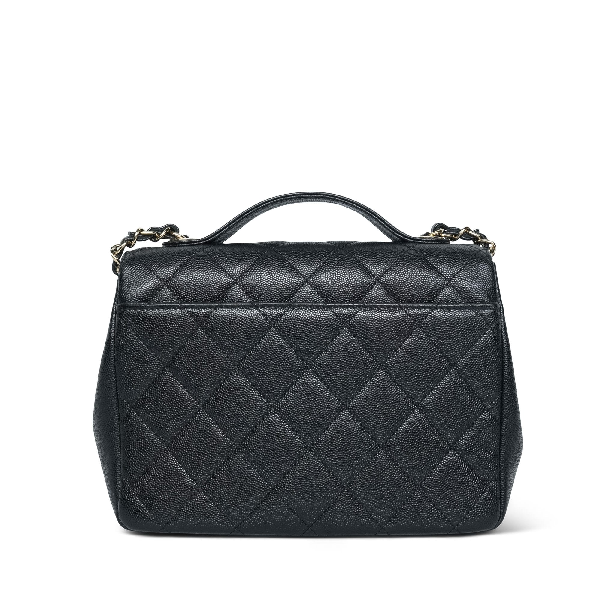 Product image 5 of 19: Black Caviar Quilted Business Affinity Flap Medium Light Gold Hardware