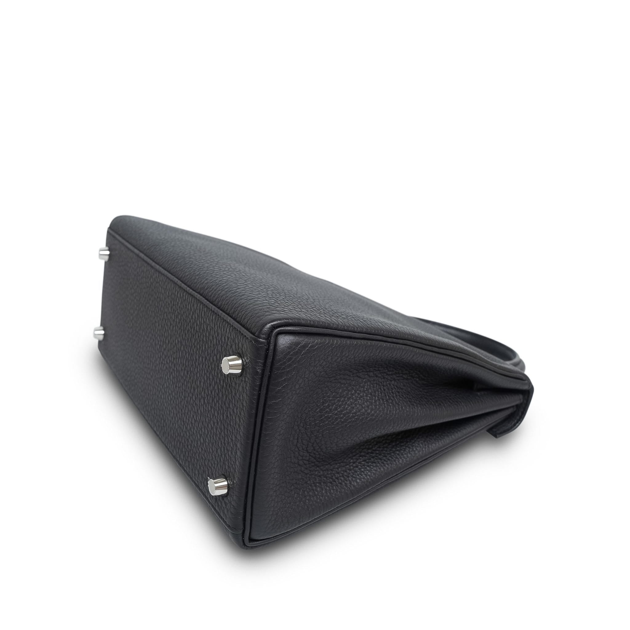 Product image 15 of 16: Kelly Retourne 28 Black Veau Togo Palladium Plated K Stamp