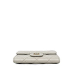 Product image 6 of 17: Light Grey Caviar Quilted Classic Flap Card Holder LGHW