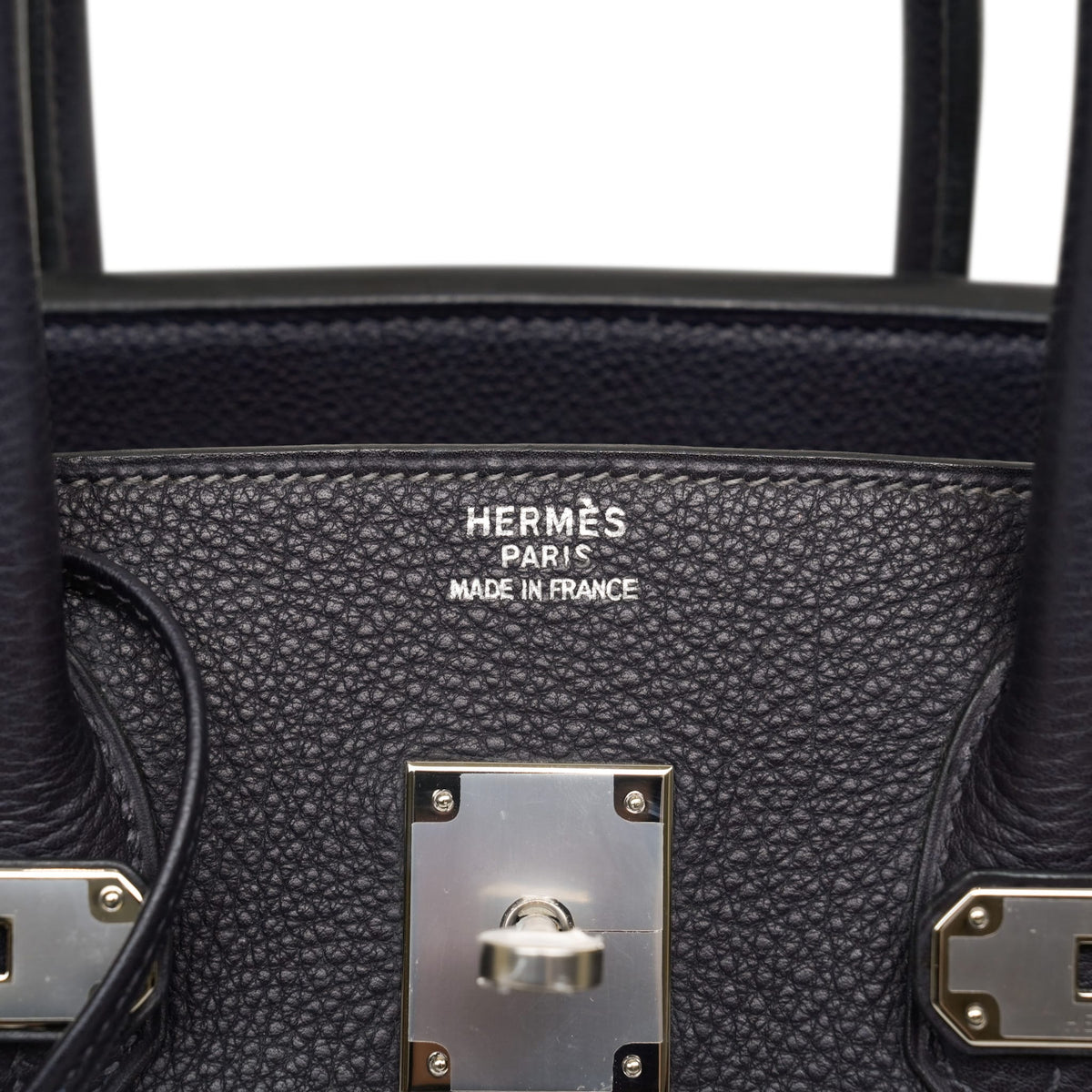 Birkin 35 Blue Indigo Togo Palladium Plated D Square Stamp