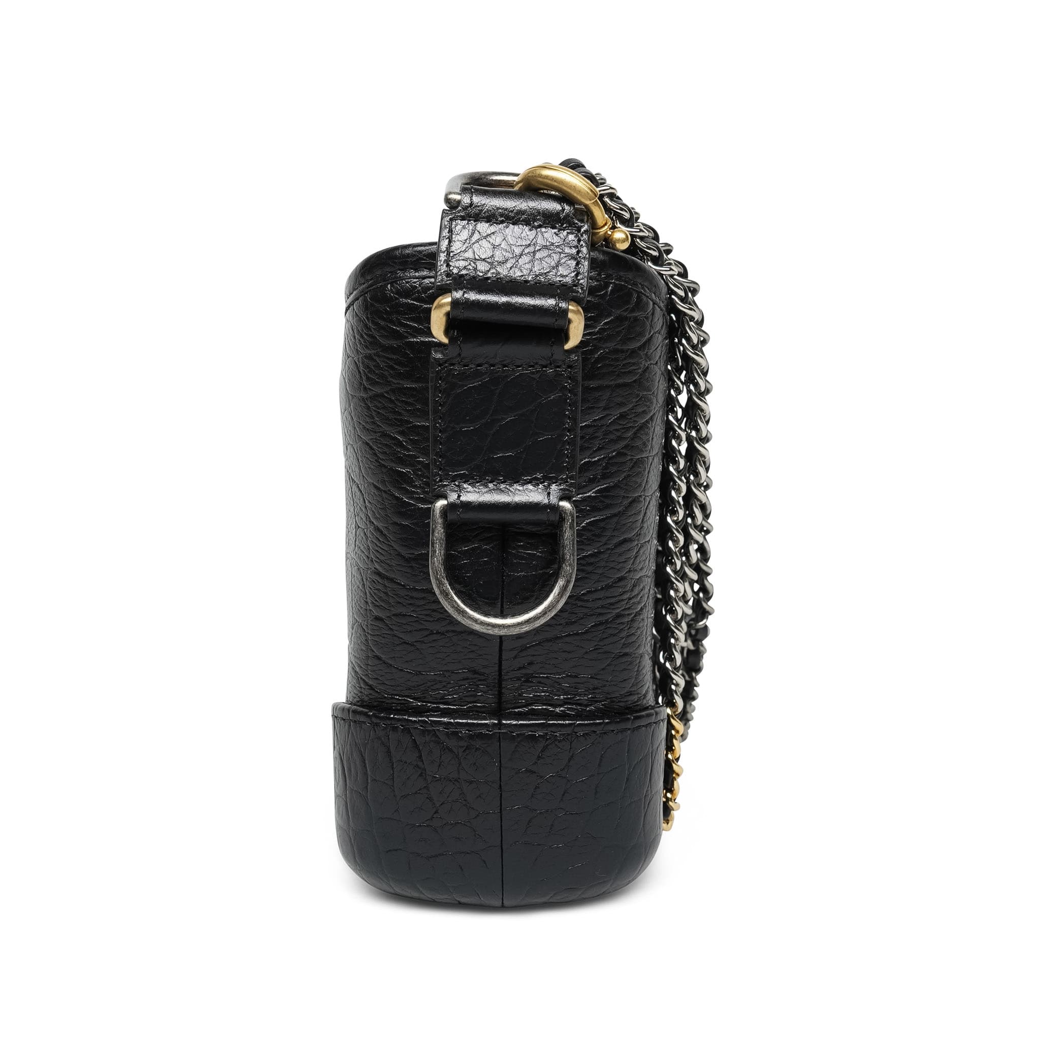 Black Crocodile Embossed Calfskin Gabrielle Hobo Bag Small Mixed Hardware