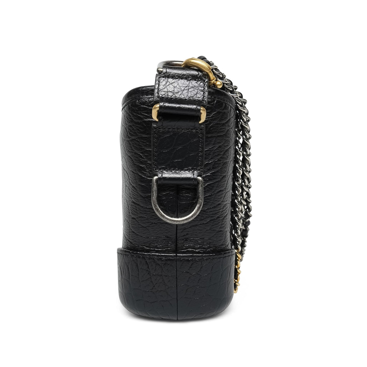 Black Crocodile Embossed Calfskin Gabrielle Hobo Bag Small Mixed Hardware