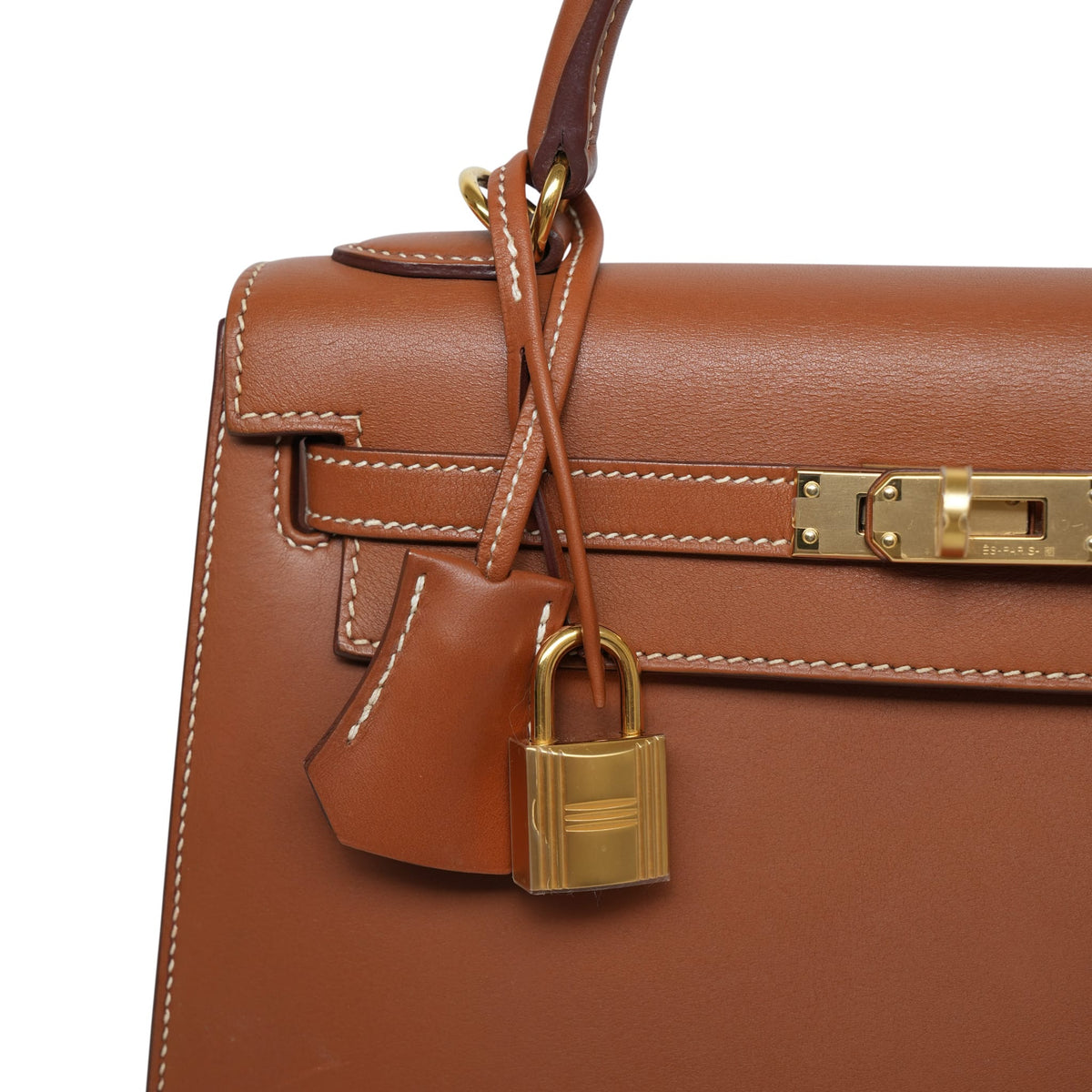 Kelly Sellier 25 Fauve Barenia Gold Plated C Stamp