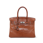 Product image 1 of 21: Birkin 30 Fauve Barenia Alligator Palladium Plated P Square Stamp