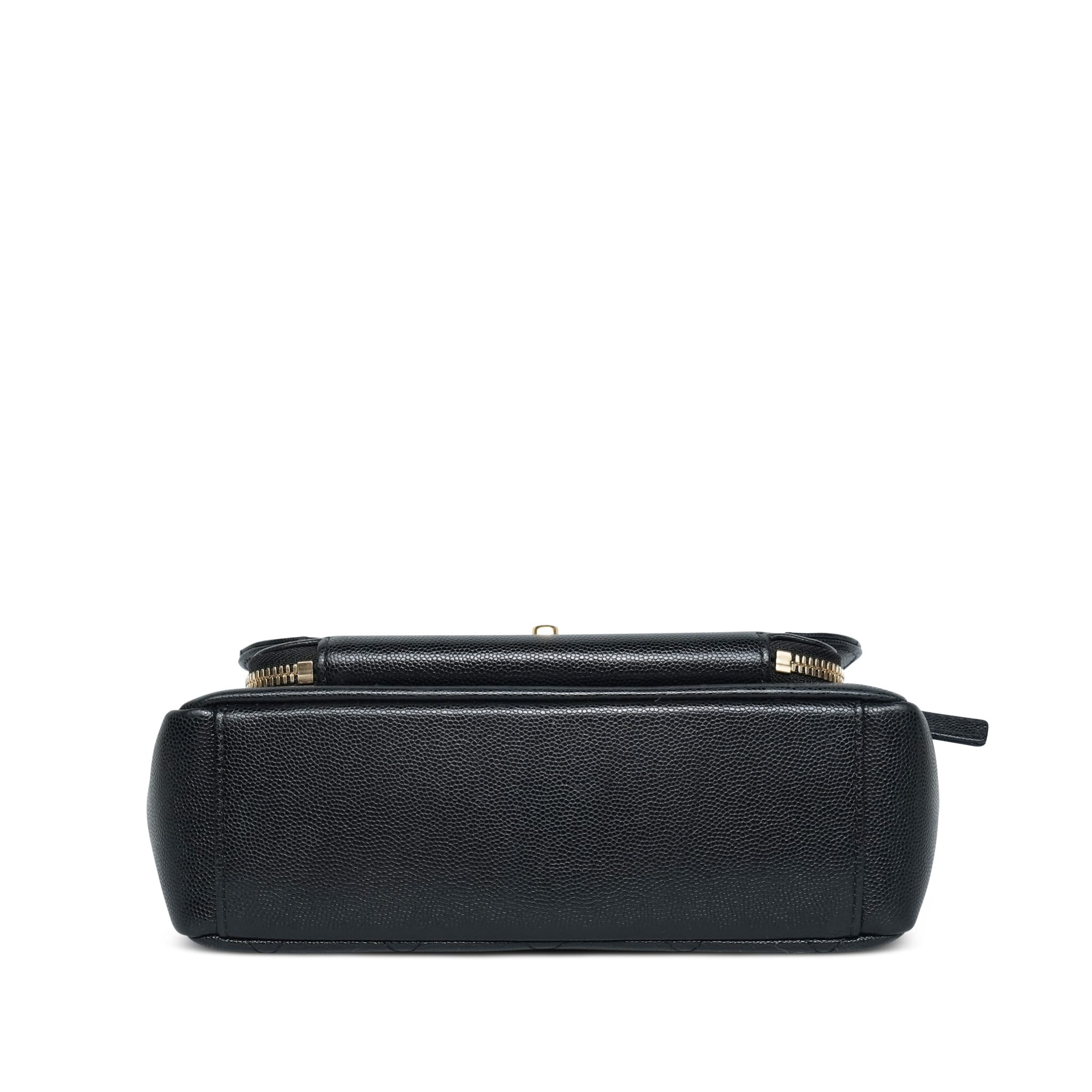 Product image 8 of 19: Black Caviar Quilted Business Affinity Flap Medium Light Gold Hardware