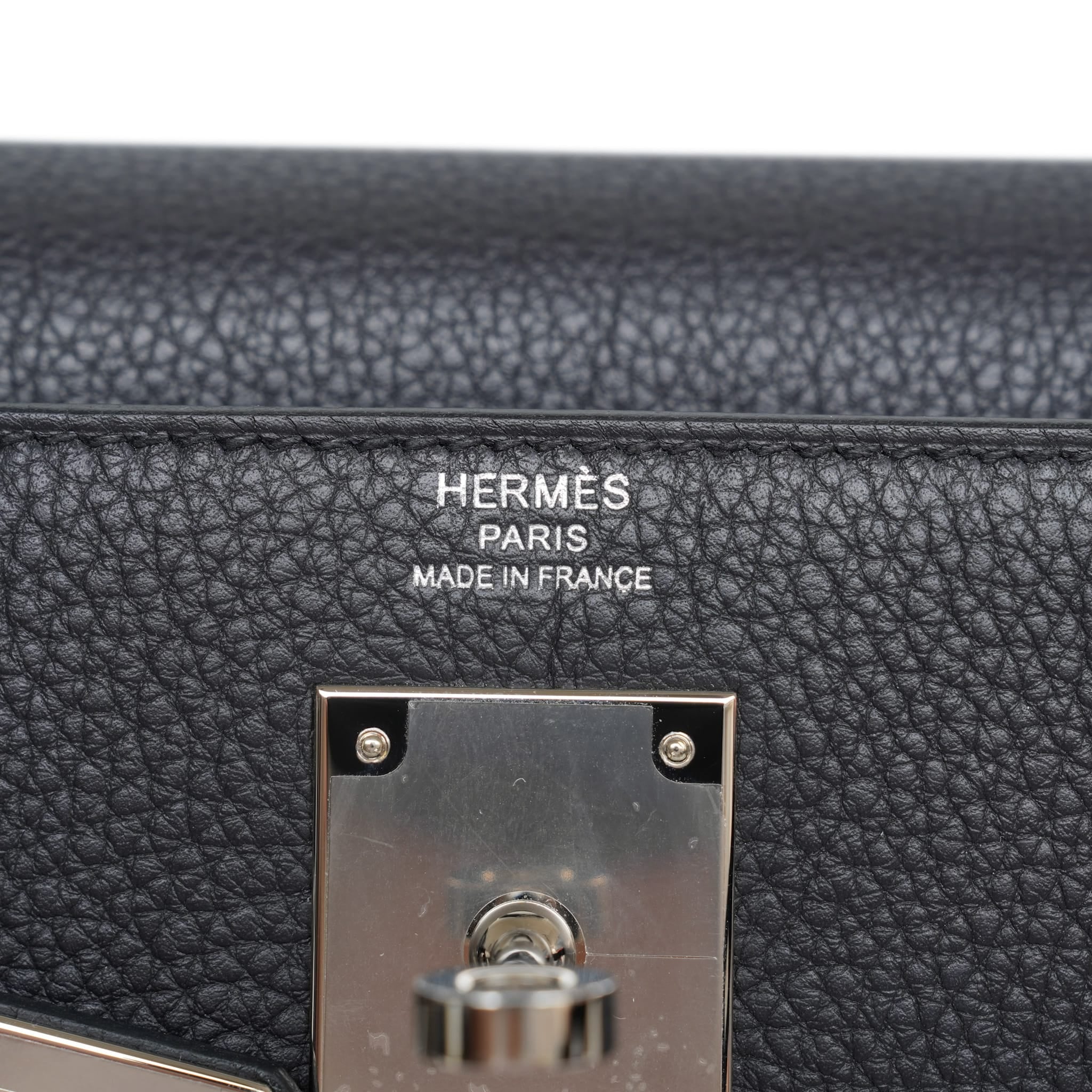 Product image 2 of 16: Kelly Retourne 28 Black Veau Togo Palladium Plated K Stamp