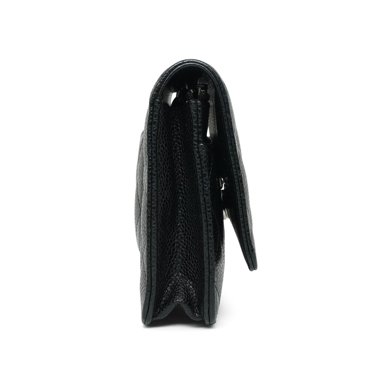 Black Caviar Quilted Wallet on Chain SHW