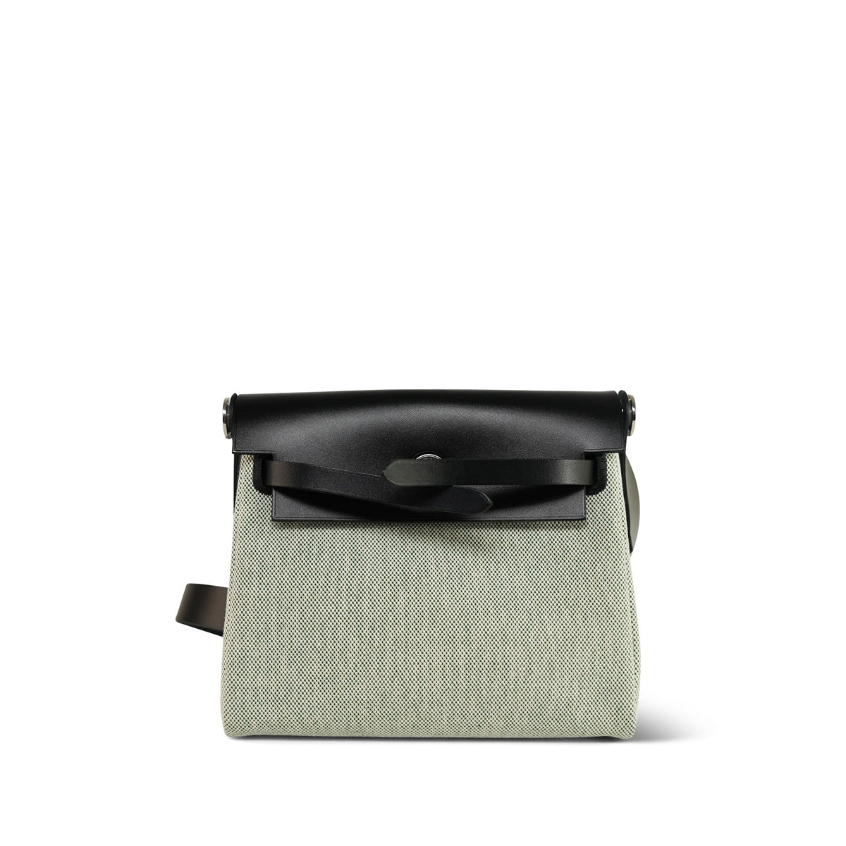 Herbag 20 Ecru and Vert Moyen Toile H Canvas Black Vache Hunter Palladium Plated K Stamp