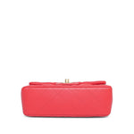 Product image 6 of 15: Light Red/Coral Lambskin Quilted Mini Rectangular Flap Aged Gold Hardware
