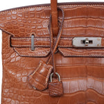 Product image 5 of 21: Birkin 30 Fauve Barenia Alligator Palladium Plated P Square Stamp