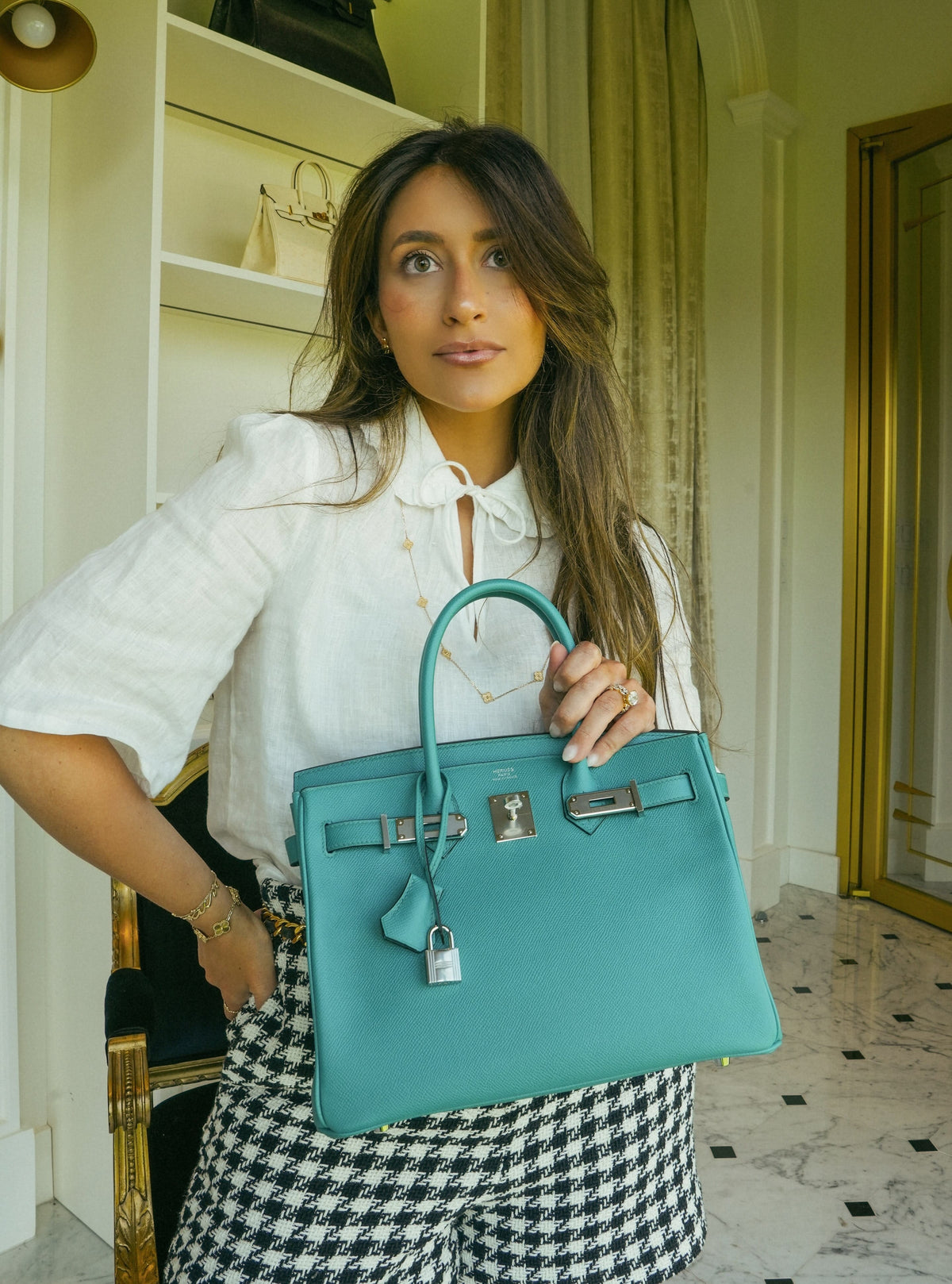 Birkin 30 Bleu Paon Epsom Palladium Plated D Stamp