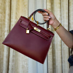 Product image 10 of 28: Kelly 28 Rouge H Chamonix White Stitching Gold Plated J Square Stamp