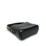 Product image 9 of 16: Black Crocodile Embossed Calfskin Gabrielle Hobo Bag Small Mixed Hardware