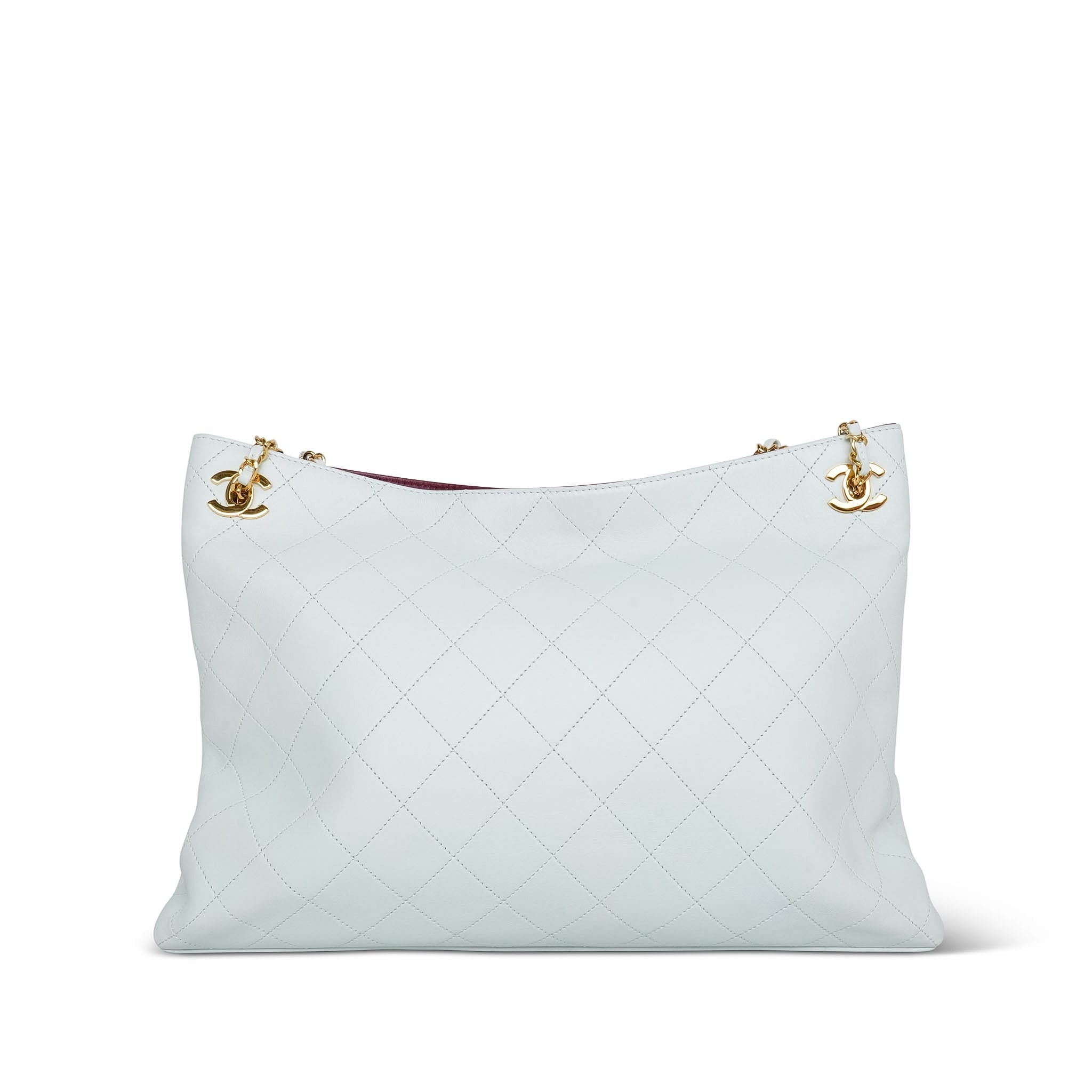 Product image 3 of 20: 26S Light Blue Lambskin Quilted Eyes On You Large Shopping Bag LGHW