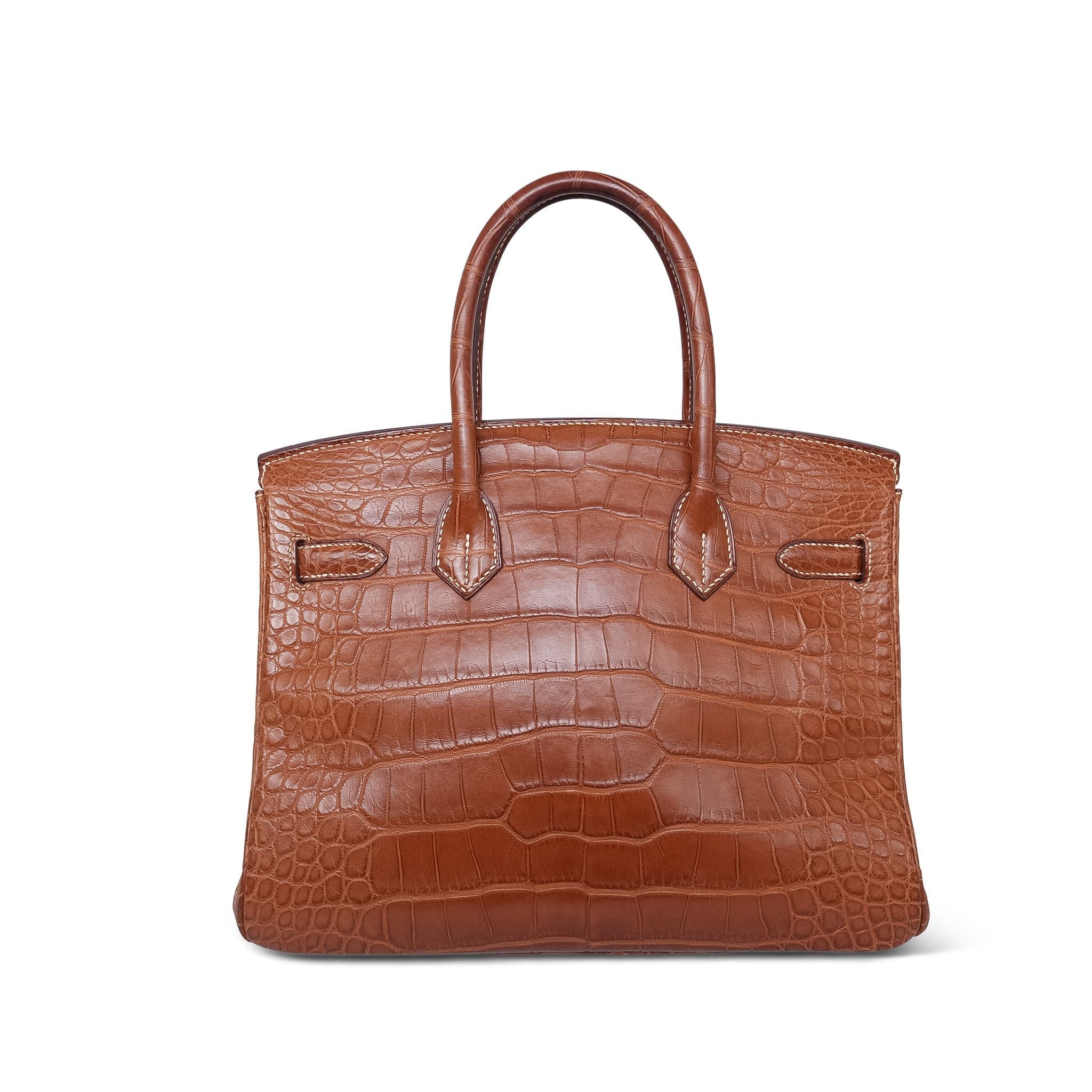 Product image 7 of 21: Birkin 30 Fauve Barenia Alligator Palladium Plated P Square Stamp