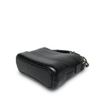 Product image 11 of 16: Black Crocodile Embossed Calfskin Gabrielle Hobo Bag Small Mixed Hardware