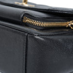 Product image 13 of 19: Black Caviar Quilted Business Affinity Flap Medium Light Gold Hardware