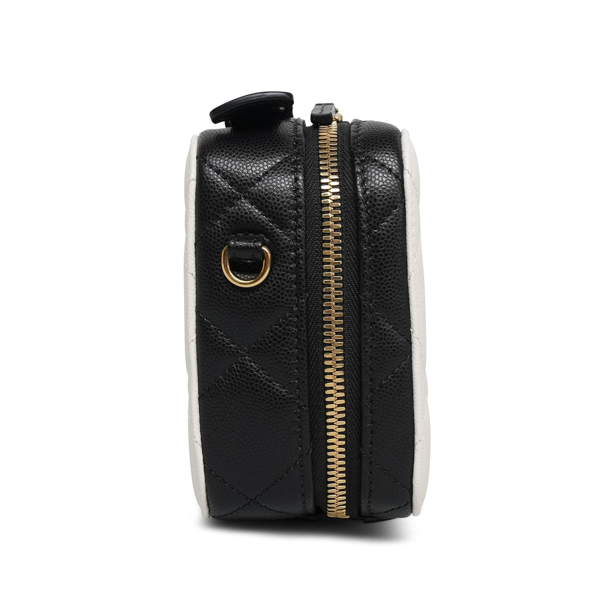 26B White Black Caviar Quilted CC Filigree Vanity Case Small Gold Hardware