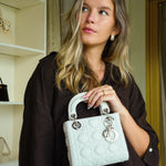 Product image 2 of 19: Dior Gris Tendre Cannage Lambskin Lady Dior Bag Mini