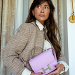 Product image 6 of 18: Constance 18 Mauve Sylvestre Epsom Palladium Plated U Stamp