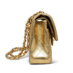 Product image 4 of 32: Gold Metallic Lambskin Quilted Classic Flap Small Aged Gold Hardware