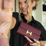 Product image 2 of 20: Constance Wallet To Go Rouge H Epsom Gold Plated K Stamp