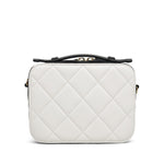 Product image 4 of 12: 26B White Black Caviar Quilted CC Filigree Vanity Case Small Gold Hardware