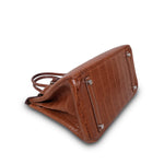 Product image 10 of 21: Birkin 30 Fauve Barenia Alligator Palladium Plated P Square Stamp
