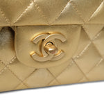 Product image 31 of 32: Gold Metallic Lambskin Quilted Classic Flap Small Aged Gold Hardware