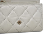 Product image 16 of 17: Light Grey Caviar Quilted Classic Flap Card Holder LGHW