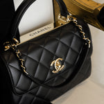 Product image 14 of 19: Black Lambskin Quilted Trendy CC Small Light Gold HW