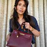 Product image 2 of 28: Kelly 28 Rouge H Chamonix White Stitching Gold Plated J Square Stamp