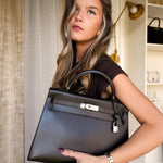 Product image 2 of 19: Kelly 32 Black Box Calfskin Palladium Plated C Square Stamp