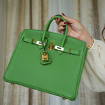 Product image 10 of 19: Birkin 25 Vert Yucca Togo Gold Plated W Stamp