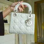 Product image 10 of 19: Dior Gris Tendre Cannage Lambskin Lady Dior Bag Mini