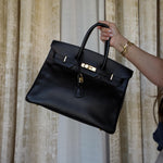 Product image 10 of 17: Birkin 35 Black Ardennes Gold Plated G Square Stamp