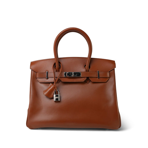 Birkin 30 Noisette Box Calfskin Gold Plated E Square Stamp – REDELUXE