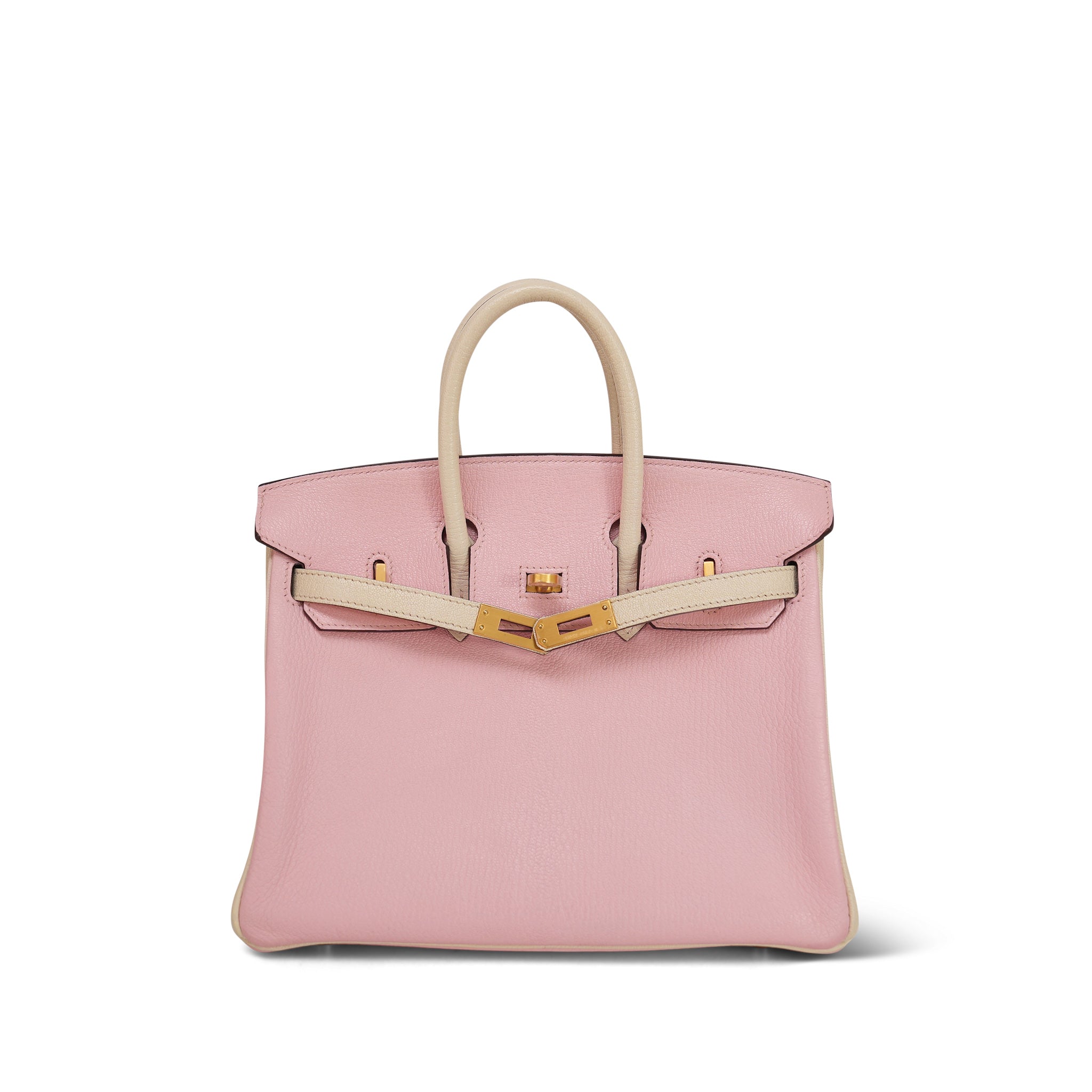 Birkin 25 Bi-Color Horseshoe (HSS) Rose Sakura/Nata Chevre Mysore