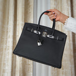 Product image 10 of 16: Birkin 30 Black Togo Palladium Plated K Stamp