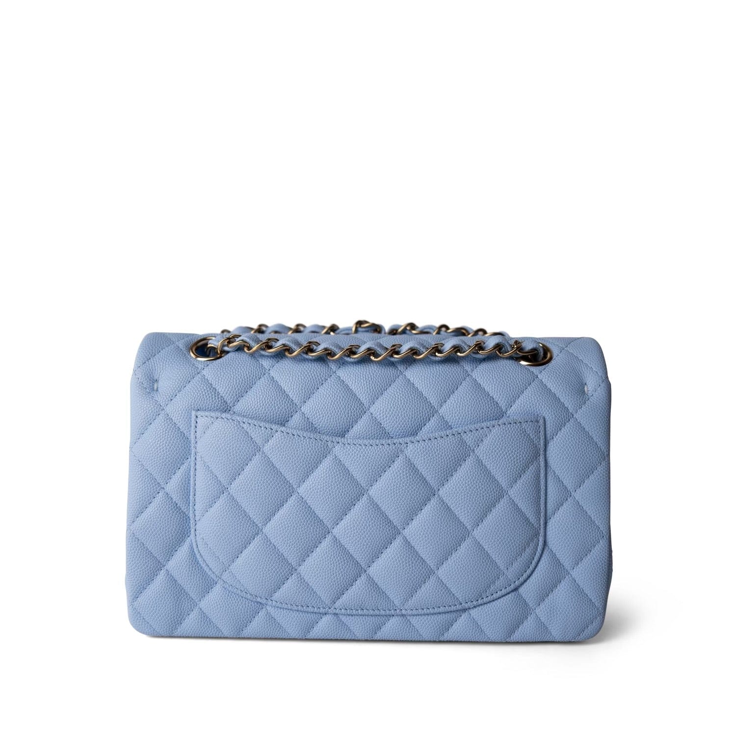 23P Light Blue Caviar Quilted Classic Flap Small Light Gold