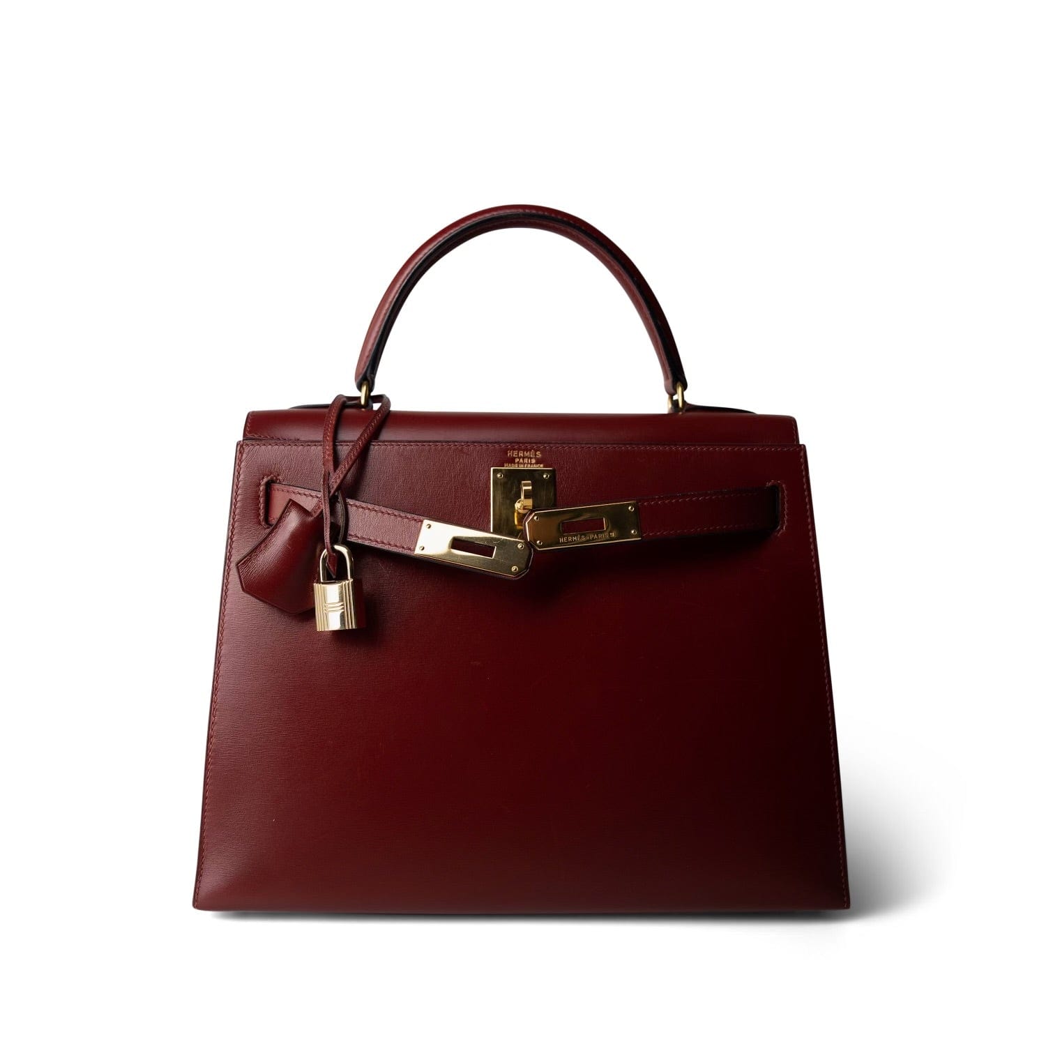 Vintage Kelly 28 Rouge H Box Calfskin Gold Plated (W) Stamp