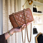 Product image 10 of 16: Dark Brown Caviar Quilted Vanity On Chain LGHW